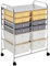 Yaheetech Küchenwagen auf Rollen, Rollwagen Küchenrollwagen mit 12 stapelbaren Schubladen, Servierwagen Allzweckwagen für Bad, Küche, Büro, Kosmetik, 63 × 38,5 × 82 cm, Gelb/Grau/Beige