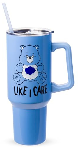 Silver Buffalo Care Bears Grumpy Like Care Stainless Steel Tumbler with handle, 40 Ounces