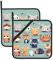 Topflappen mit niedlichen kleinen Tieren, Grill-Topflappen für hitzebeständige Topflappen, heiße Pads, Kochen, Backen (2er-Pack)