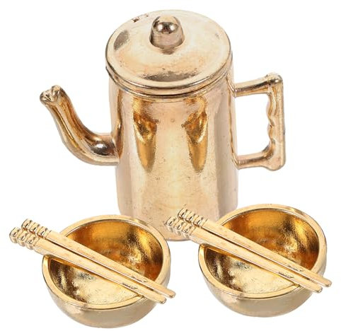 TOYANDONA 1 Satz Miniatur-Puppenhausgeschirr Light Wasserkocher Puppenhaus Teekessel Stellen Sie Sich vor, Sie Spielen EIN Modelle Essstäbchen Puppenhaus Miniaturgeschirr