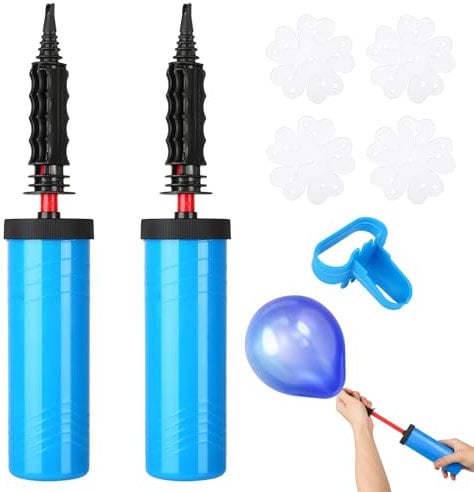 Amentalove 2 Pezzi Pompetta per Palloncini, Pompa Palloncini Manuali, Pompa per Palloncini, Materiale PP Pompette per Palloncini per feste di compleanno e matrimoni Kit arco di palloncini