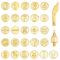 DICOSMETIC 28Pcs Wood Burning Carving Number Pattern Carving Tool Golden Brass Soldering Iron Wood Burning Tips Embossing Burning Tips Mold Carving Set for DIY Pyrography Letter Carving Crafts