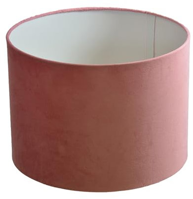 Lampenschirm XXL Ø 50 x 40 cm rosa Velour Zylinderförmig
