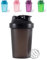 Toced Mini bouteille shaker de protéines avec mélangeur en acier inoxydable, avec couvercle à rabat anti-fuite, sans BPA, parfaite pour les protéines et les compléments, 400 ml (noir)