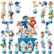 25 Pcs So-nic Cake Toppers for Boys Girls, Cupcake Toppers Son-ic Cake Decorations for Kids, Birthday Party Supplies