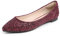 Feversole Ballerina in Paillettes Luccicanti Colorata con Cuscino in Memory Foam per amaretti da Donna Borgogna Taglie 40