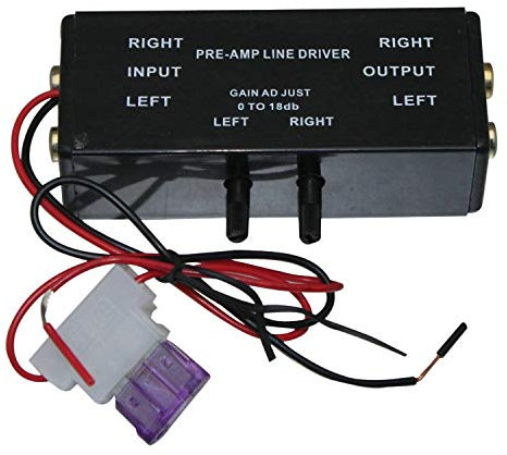 Bordhap New Black Input/Output Adjustable Turbo 1 Line Driver Signal Amplifier Booster Adapter for Car Boat