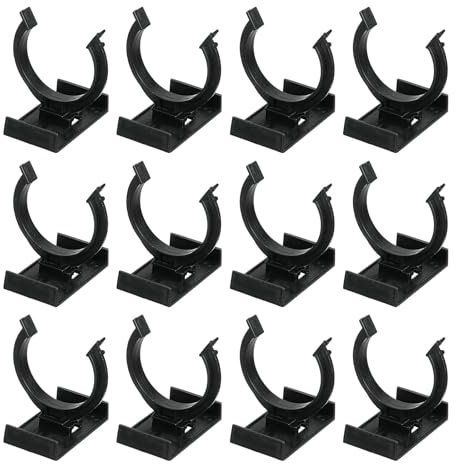 QUARKZMAN 12 Stück 1,93 ''x1 93'' Kunststoff-Nivellierfuß-Zehen-Küchenclips | Verbinder, verstellbare Möbelfüße Sockelleiste Sockel-Nivellierfuß-Clips für Sofa-Schrank-Tisch, Schwarz