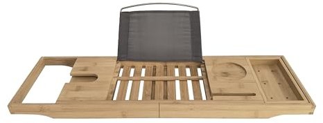 InGenious All Natural Bamboo Bath Caddy Expandable Portable Relaxation Station