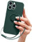 Pepmune Compatible with iPhone 16 Pro Max Case Liquid Silicone with Ring Holder Kickstand Magnetic Car Mount Detachable Wrist Strap Shockproof Soft Protective Cover-Blackish green