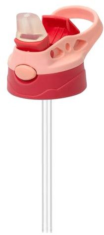Lilsofee 1 Pack 12 oz Exclusive Replacement Lid and Straws for Sublimation Sippy Cup Double Wall Vacuum Insulated Mixed Color Thermos Stainless Steel Water Bottles Pink Handle