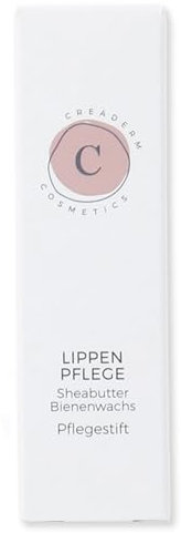 Creaderm Lippenpflege Stift trockene Haut, rissige Lippen, mit Sheabutter, Bienenwachs und Vitamin E, Schutz vor Austrocknen, feuchtigkeitsspendend, für weiche und gepflegte Lippen 4,5 g