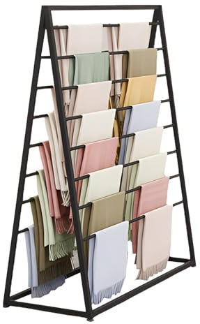 Doppelseitiger Schalhalter für Kopftuch/Decke/Band/Schal, robustes Eisen, rutschfeste Füße, Mehrzweck-Ständer (A120 cm)