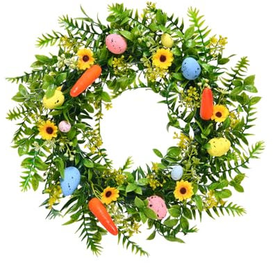 NZDFH Osterkranz Osterdeko Fenster Osterkranz Haustür Easter Decoration Frühlingskranz Haustür Osterdeko Outdoor 40 * 40 cm