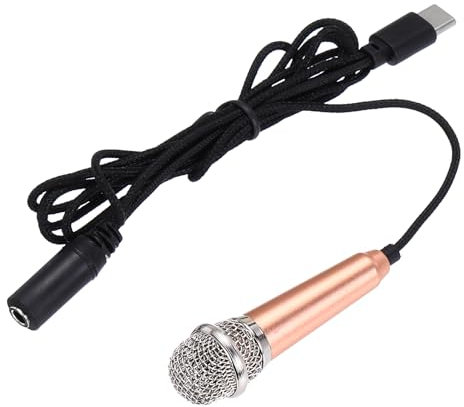 Sourcing Map Mini Type C Microphone for Phone Voice Recording - Small Gold Mic