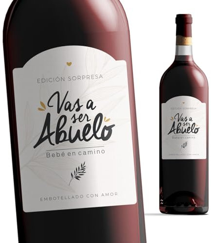 Manahia - Etiqueta de vino abuelo | Vas a ser abuelo, bebé en camino | Anuncio de embarazo, Regalo futuro abuelo, Sorpresa embarazo, Etiqueta vino personalizada, Anuncio nacimiento, Bebé llega
