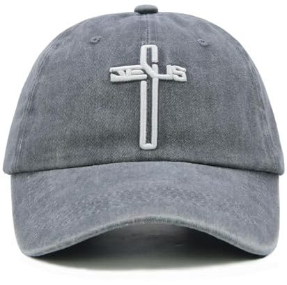Hatwell Jesus Kappe, Christliche Basecap mit Kreuz Stickerei Herren Damen