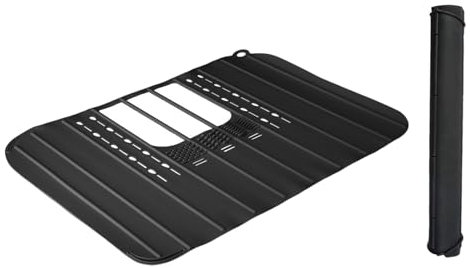 Cubierta del fregadero de silicona 22x17 cubierta de lavabo de baño plegable resistente al calor con bucle colgante multifuncional para cosméticos, productos para el cuidado de la piel, secador
