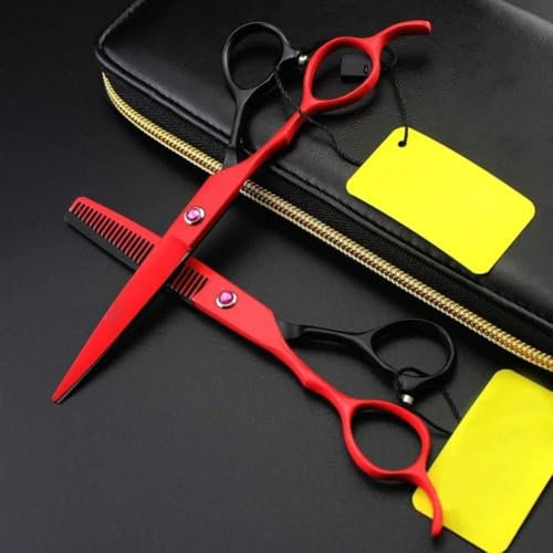 Professionelles Effilierscheren-Set für Linkshänder – 6,0 Zoll Friseurschere mit Ledertasche und Zubehör