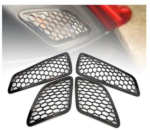 UTSKWD 4-teiliges Motorrad-Aluminium-Blinker-Lichtabdeckungs-Ziernetz-Schutzlampennetz, kompatibel mit Vespa GTS 125 250 300 2017–2019 Zubehör
