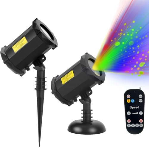 Garden Christmas Lights, Color Firefly Star Proiettore con 4 modalità, Timer, IP65 Luce a LED Decorativa Decorativa Interna Impermeabile per Esterni, per Festival, Festa, Halloween, Natale