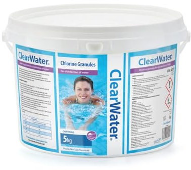 Clearwater Fast Dissolving Chlorine Granules Hot Tub & Pool 5kg Pail