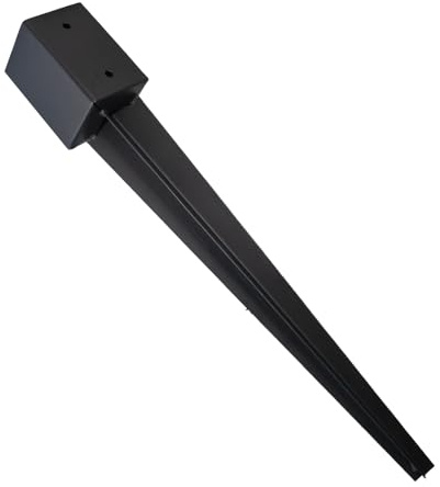 Heavy Duty Black Galvanised Pergola Post Spike – Fence Post Ground Anchor for Wooden Posts (75mm - 3x3)