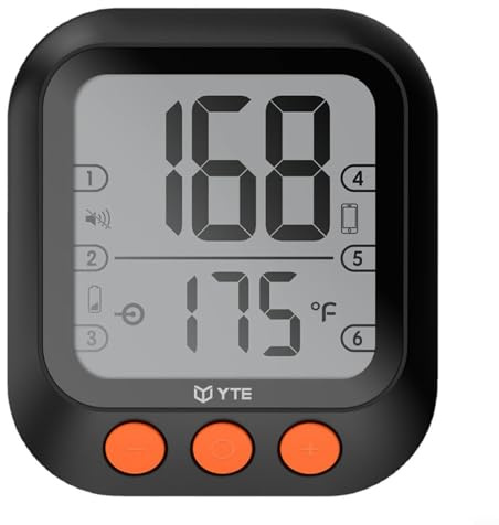 Fauhapyway Digitales Fleischthermometer mit zwei Temperatursonden für Grill, Kochen, schnelles Aufladen, kabellose App-Steuerung