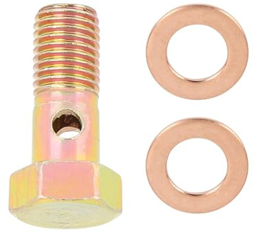 Aputoxz Car M8x1.0mm Metric Thread Banjo Bolts Fitting with 2pcs M8 Washers Brake Adapter