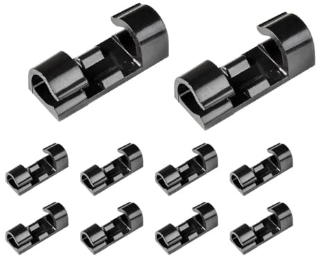 40 Pack Cable Clips Car Dash-Cam PC Wire Management Home Office Adhesive Cable Organizer, No Drilling & No Screw(Black)