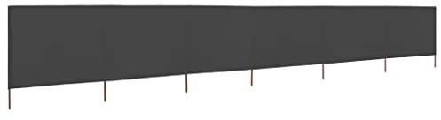 Lot de 6 tissus anti-vent, gris, 800 x 80 cm, robuste, contre le vent, pour l'extérieur, en tissu non tissé, avec 7 piquets en bois, brise-vue pour jardin et patio