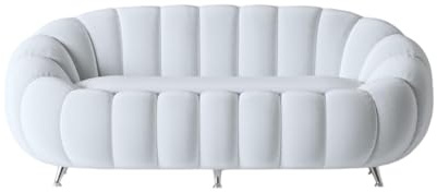 KIBONCY Curved Sofa Overall Pumpkin Shaped Plush Upholstered Couch Cloud, Modern Deep Seat Boucle, for Living Room, Bedroom(16)