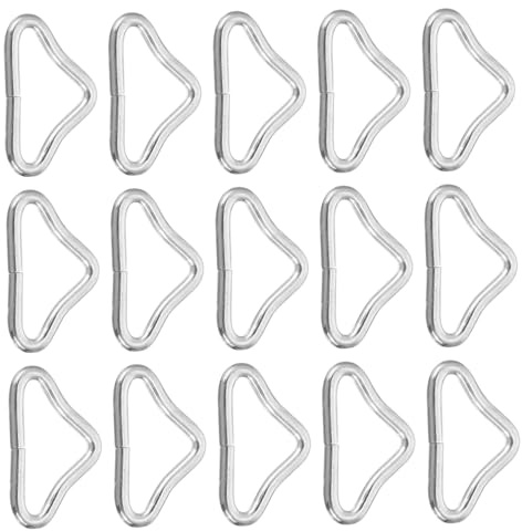 DOITOOL 40pcs Steel Trampoline Triangle Rings Buckles for Bungee Bed Straps, Metal Triangle Connectors for Trampoline Jump Mat Hooks and Replacement Parts, Suitable for Outdoor Sports Use