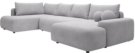 Vente-unique - Schlafsofa 8 Daviso - Polyester - hellgrau