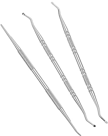 Shimmeroo 3Pcs Nail Cleaner Tool,Ingrown Toenail Tools Double Sided Ingrown Toenail File and Lifter,Professional Metal Nail File for Toenails Care for Home Salon Foot Care