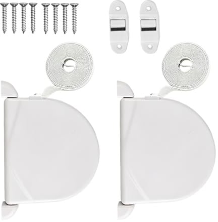 Recogedor de Persiana Abatible, CIYIN Recogedor Persiana con Cinta 14mm 5m, Viti e Guide de Cinta, Enrollador Persiana Exterior, Enrollador de Cuerda de Persiana (2 set)