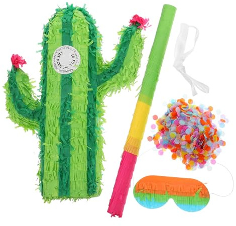 iplusmile Piñata Reutilizable de Cactus para Fiesta de Cumpleaños Infantil Diseño Creativo y Divertido Hecha de Papel Cuerda y Accesorios para Eventos y Reuniones Color Aleatorio