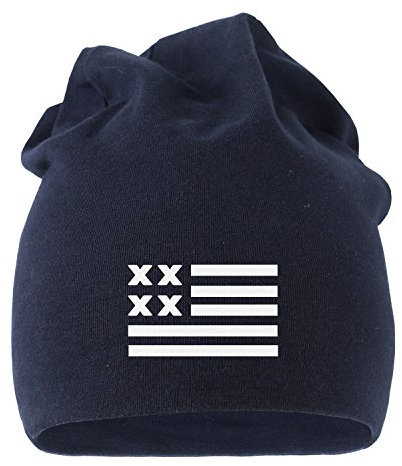 MoonWorks Coole Beanie aus weichem Jersey mit Amerika Flagge, Bedruckte Mütze für Herren und Damen, Navy Unisize