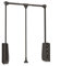 Emuca - Kleiderlift für Schrank, Ausziehbarer Kleiderlift 600-830mm Breite, Schrankinnenseiten Montage, moka Farbe, Stahl