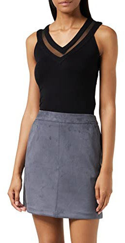 Morgan Top de punto de jersey y tul Negro 95% VISCOSE RESPONSABLE 5% ELASTHANNE