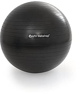 AFH-Webshop Gymnastikball | Fitnessball | Sitzball | Yogaball | Sportball | Bürostuhl | Stuhl | in trendigen Blautönen | mit Pumpe (Ø 75 cm | schwarz)