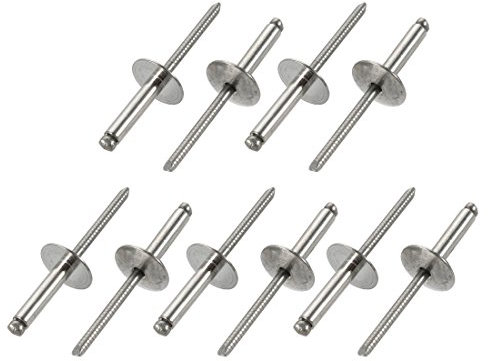 sourcing map 10pcs 20mmx5mmx16mm acier Inox 304 extrémité ouverte grande bride Rivets aveugles