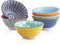 Selamica Porcelain 10oz Cereal Bowl Set - Set of 6, 5 inch Soup Bowls, Ceramic bowls for Dessert, Ice Cream, Assorted Colors