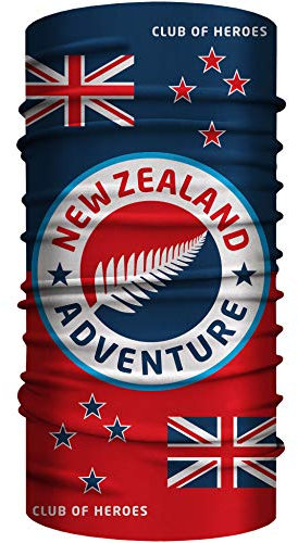Club of Heroes / Neuseeland Bandana, nahtloses Multifunktionstuch 25 x 50 cm aus weicher Mikrofaser/Halstuch Schlauchschal Schlauchtuch Loop Schal Tuch/New Zealand Flagge Fahne Farn Wappen