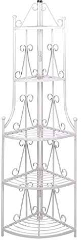 Tidyard Pflanzentreppe Blumenständer Blumenständer Metall 5 Ebenen Gartenregal Leiterregal für Innen-Balkon, Weiß