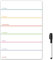 TMS A5 Magnetic Weekly Planner and Dry Wipe Pens, Small Whiteboard Fridge Magnet - Calendar or Dry Erase Meal Planner for Kitchen, Office Notes or Daily Reminders (Multi-Coloured, A5 + 1 Pen)