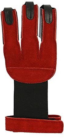 elToro Wild Colorz - Schiesshandschuh; Robustes Wildleder und attraktive Farben; mit flexiblen Gummiband; hochwertiger Handschuh für den Bogensport, Bogenschießen (S, Rot)