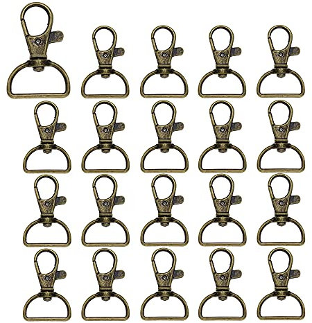 Pamtns Karabiner Klein Schlüsselanhänger 20 Stück Drehverschlüsse Lanyard Karabinerhaken Drehbar D Ring Snap Hooks Aus Metall Karabinerhaken Aus Metal Bronze Karabiner Schlüsselanhänger