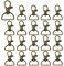 Pamtns Karabiner Klein Schlüsselanhänger 20 Stück Drehverschlüsse Lanyard Karabinerhaken Drehbar D Ring Snap Hooks Aus Metall Karabinerhaken Aus Metal Bronze Karabiner Schlüsselanhänger