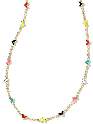 Kendra Scott Haven Heart Gold Strand Necklace in Multi Mix, Fashion Jewelry For Women